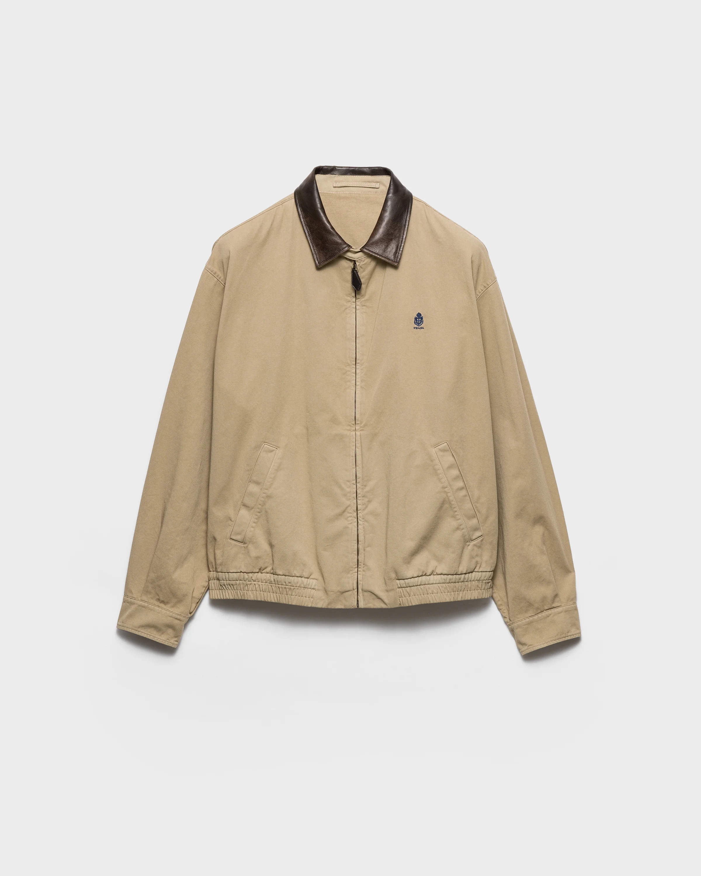 Cotton jacket with leather details - 1