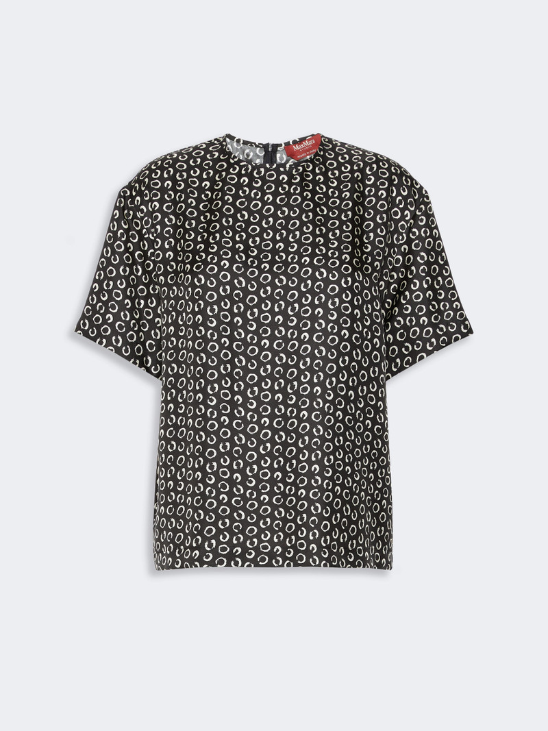 MAMBO Printed silk blouse - BLACK WHITE 1
