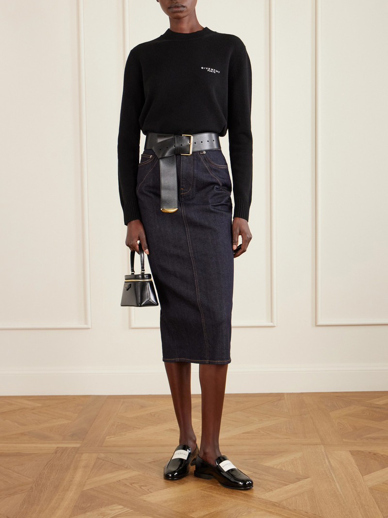 Givenchy Paneled Denim Midi Skirt outlook