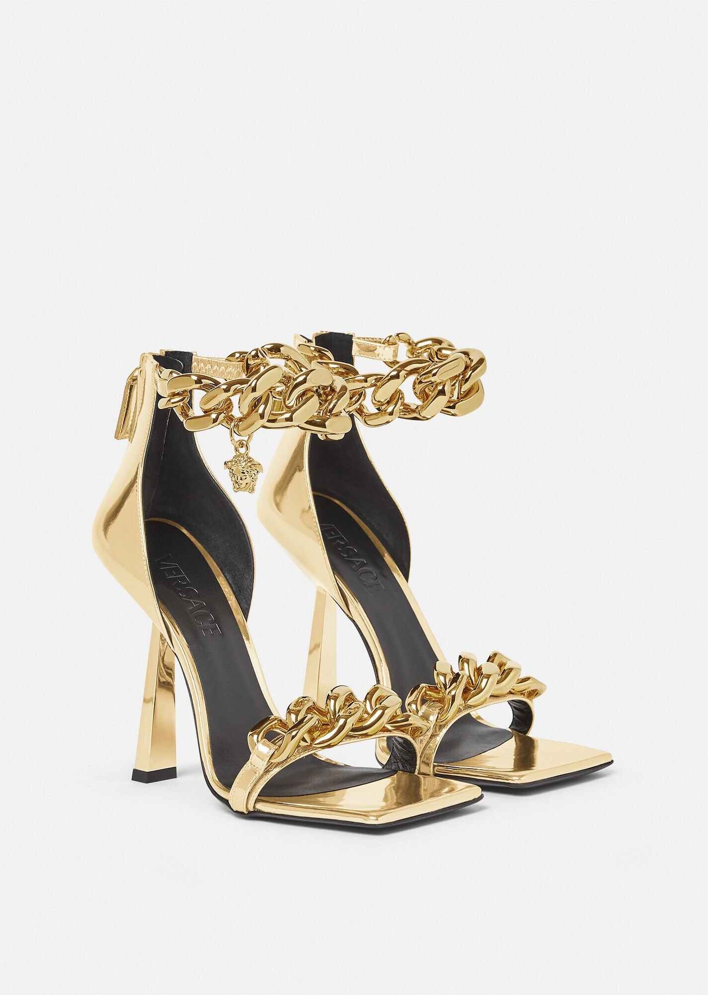 Medusa Chain Leather Sandals - 2