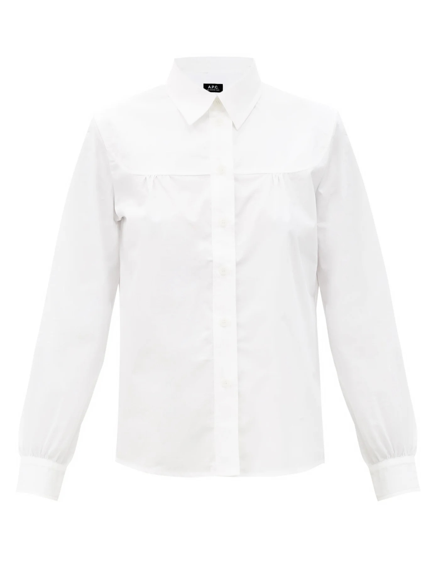 Pascale gathered cotton-poplin shirt - 1