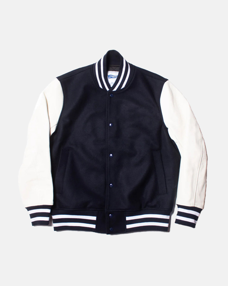 NAVY WOOL VARSITY JACKET - TRIM FIT 1