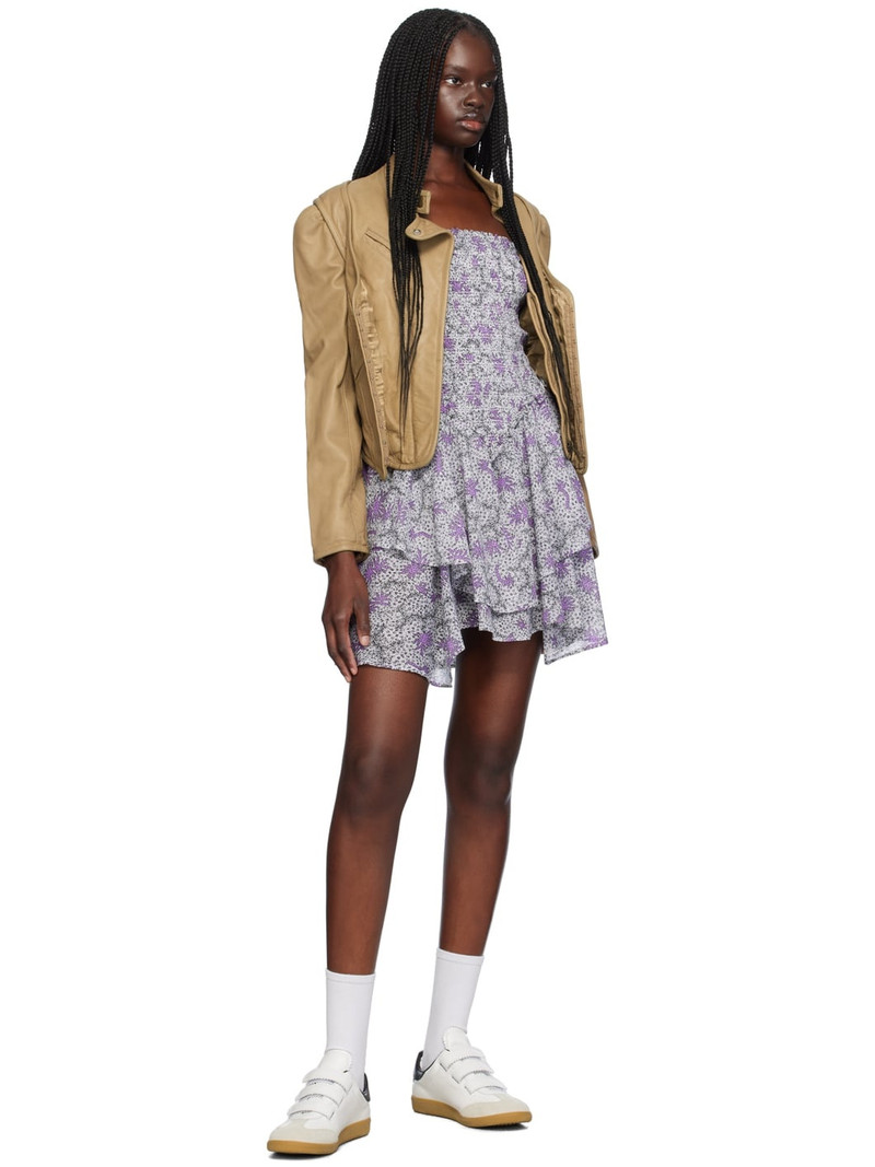 Isabel Marant Étoile Off-White & Purple Anka Minidress outlook