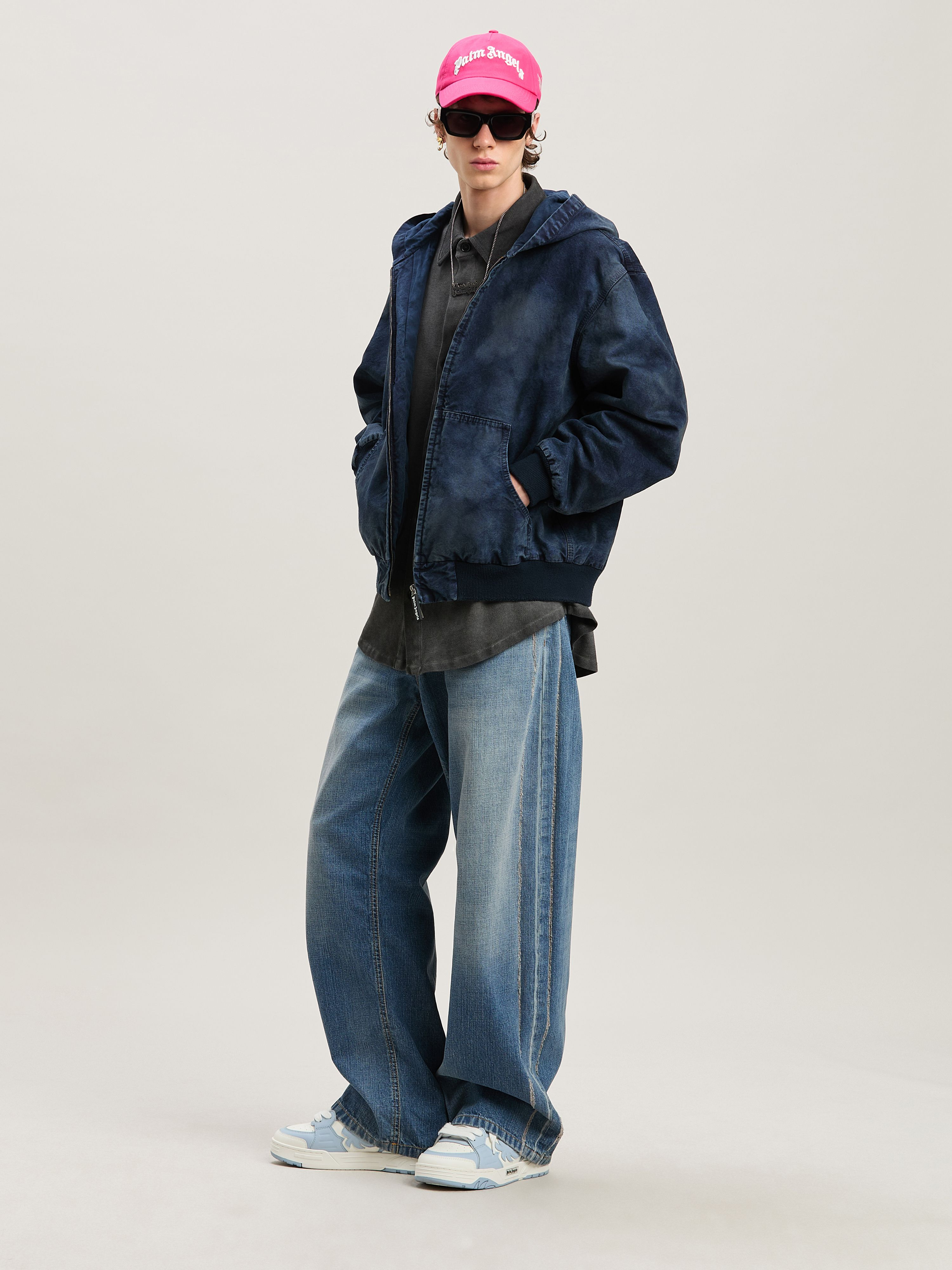 Lasered Curved Logo denim Pants - 2