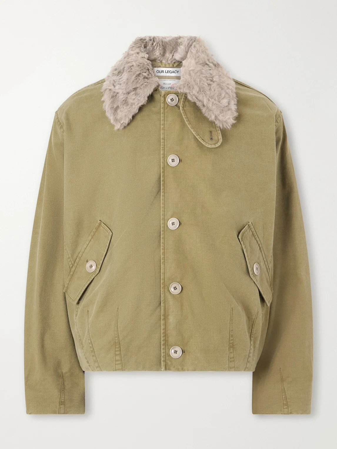 Aerial Wool and Linen-Blend Trimmed Cotton-Canvas Jacket - 1