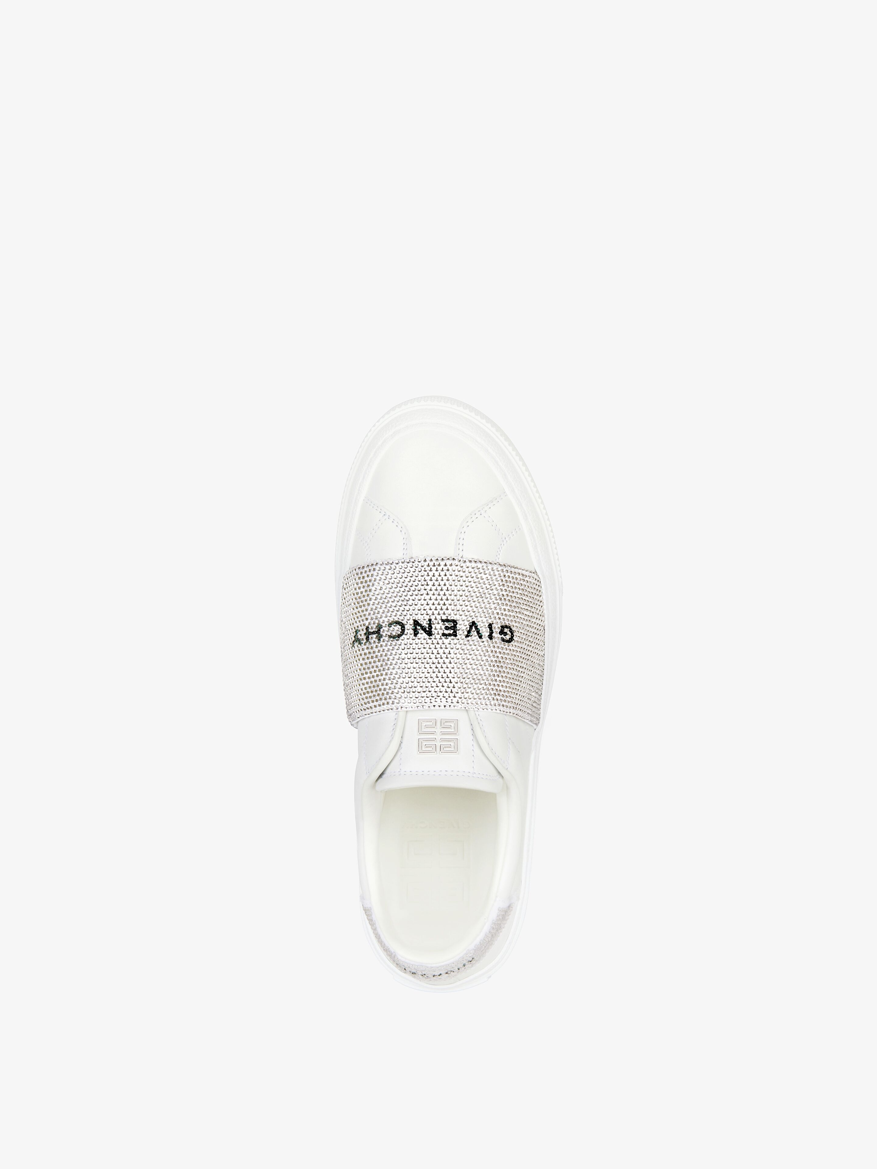 CITY SPORT SNEAKERS IN LEATHER WITH STRASS STRAP - 4