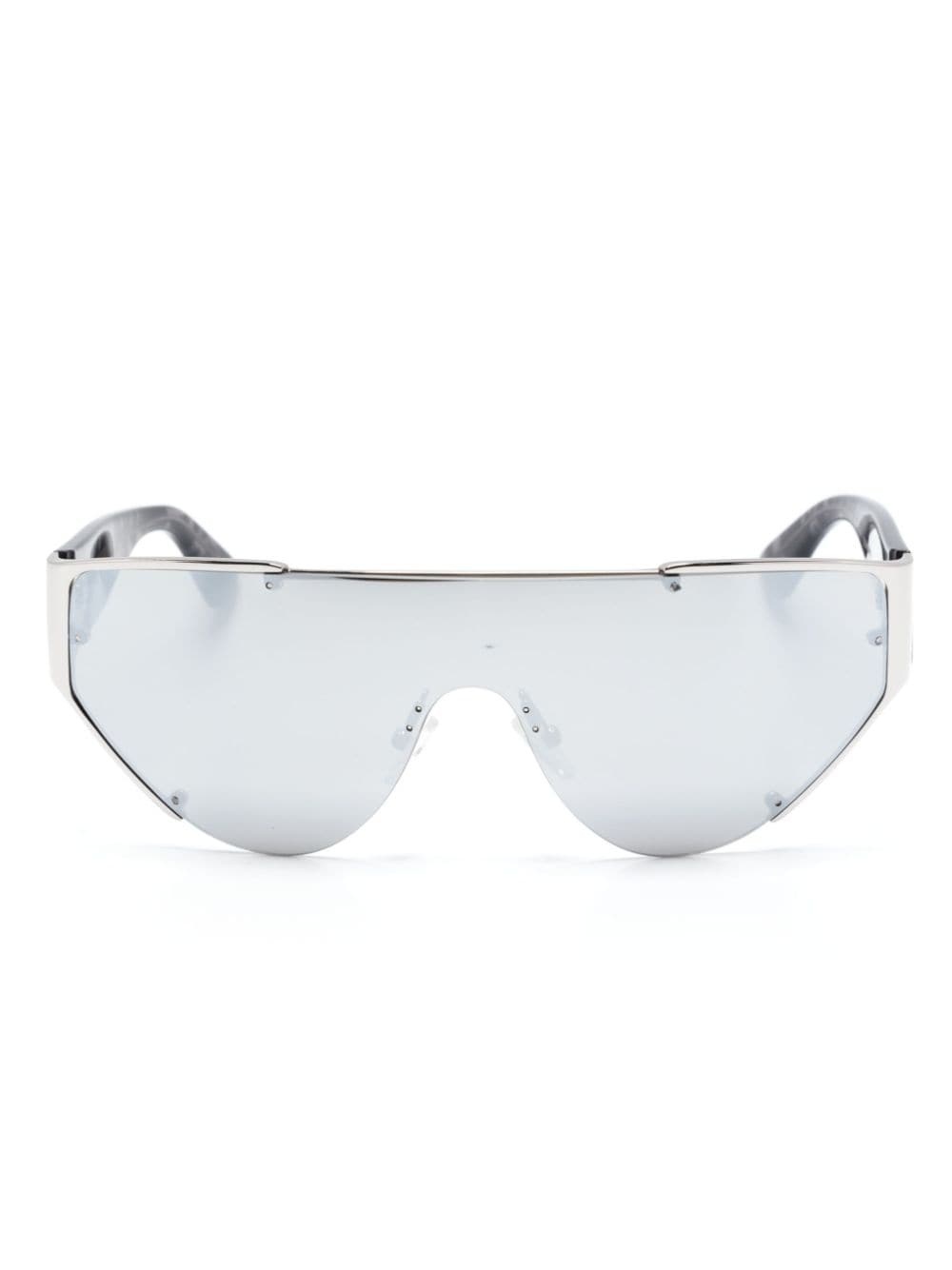 shield-frame mirrored sunglasses - 1