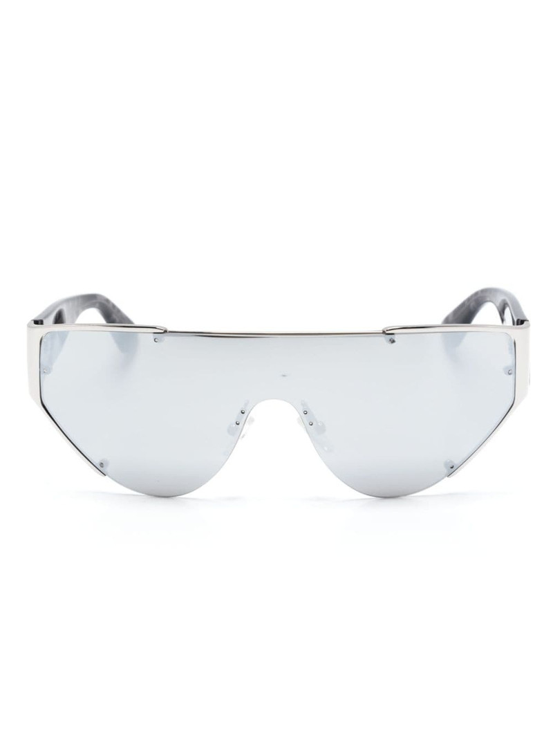 shield-frame mirrored sunglasses 1