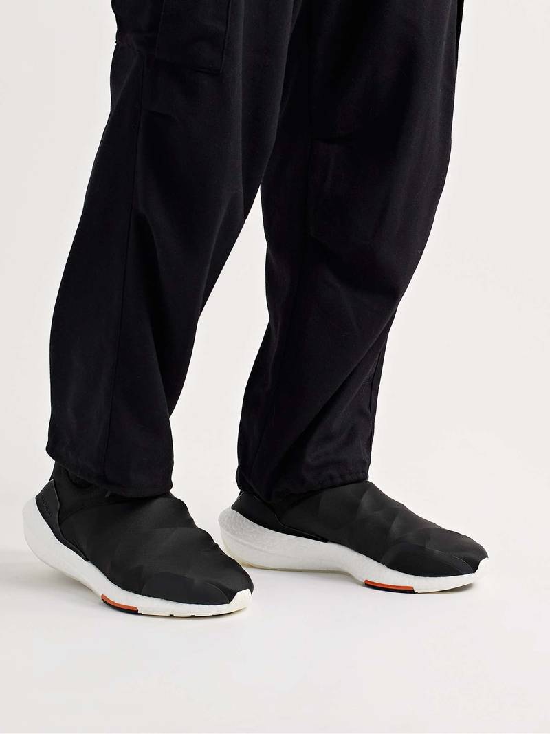 Y-3 Ultraboost 22 Leather-Trimmed Primeknit Sneakers outlook
