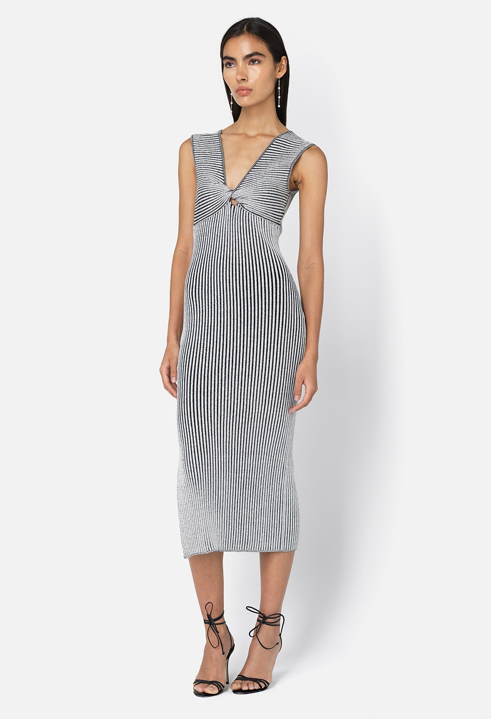 PIPER SILK RIB TWIST DRESS - 5