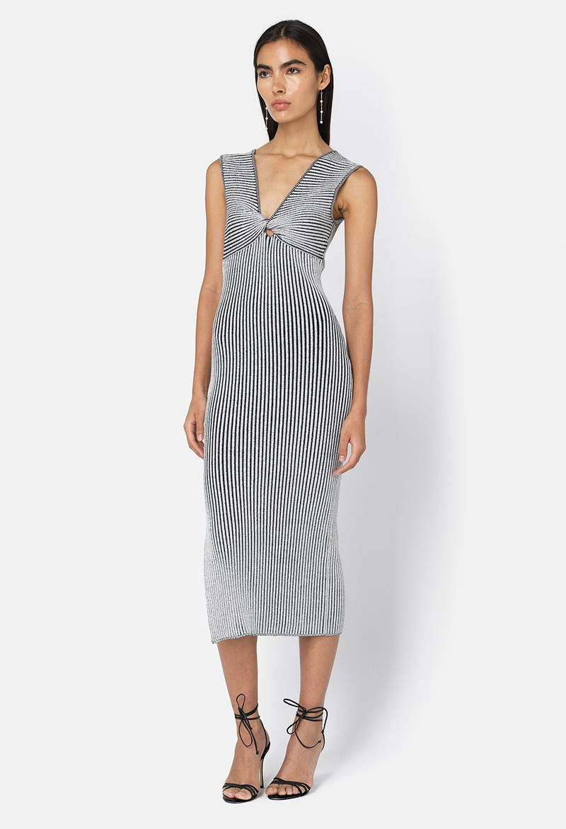 PIPER SILK RIB TWIST DRESS 5