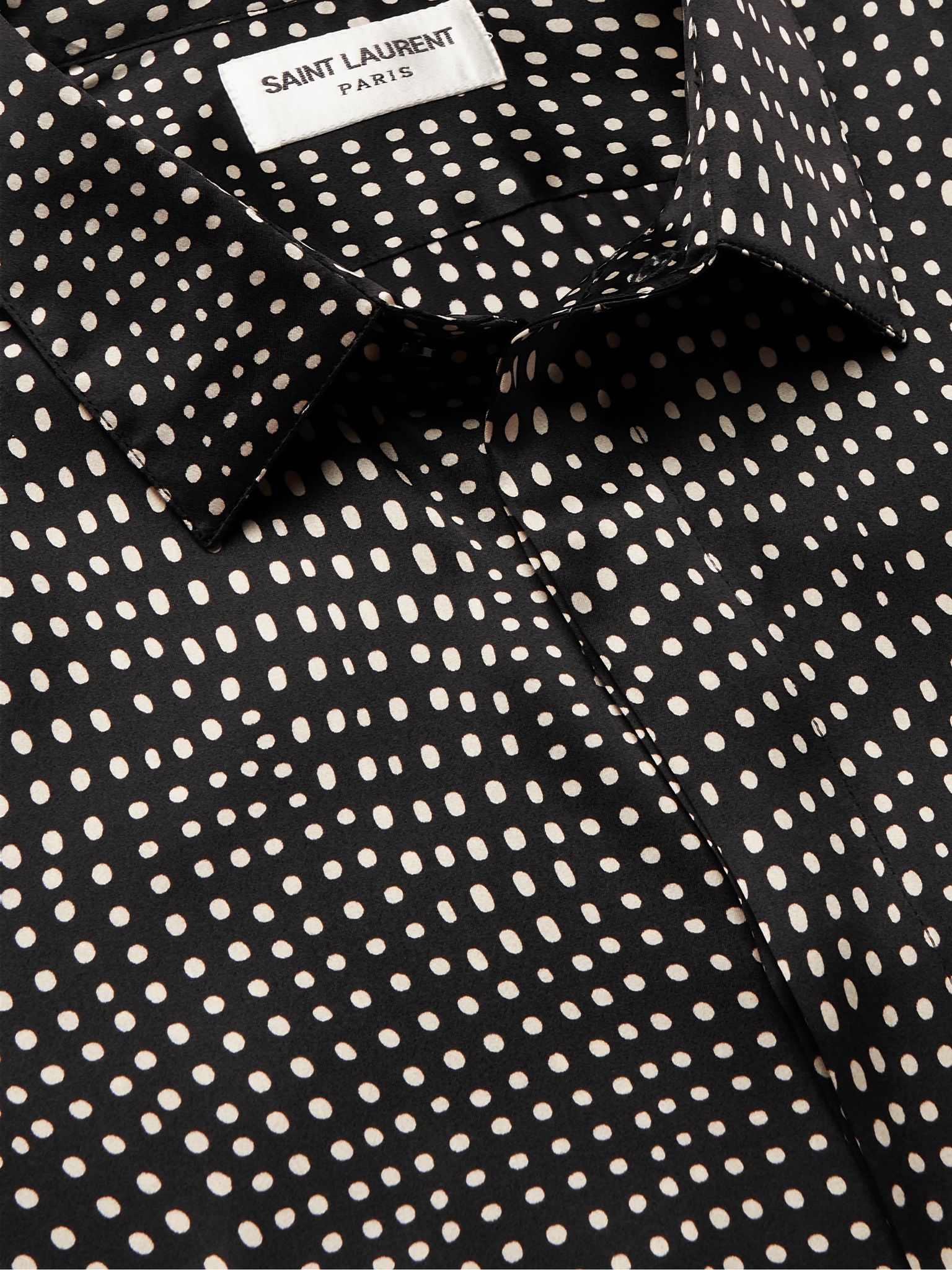 Polka-Dot Silk-Satin Shirt - 5