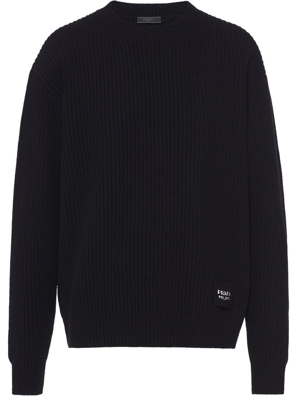 logo patch crew neck jumper - 1