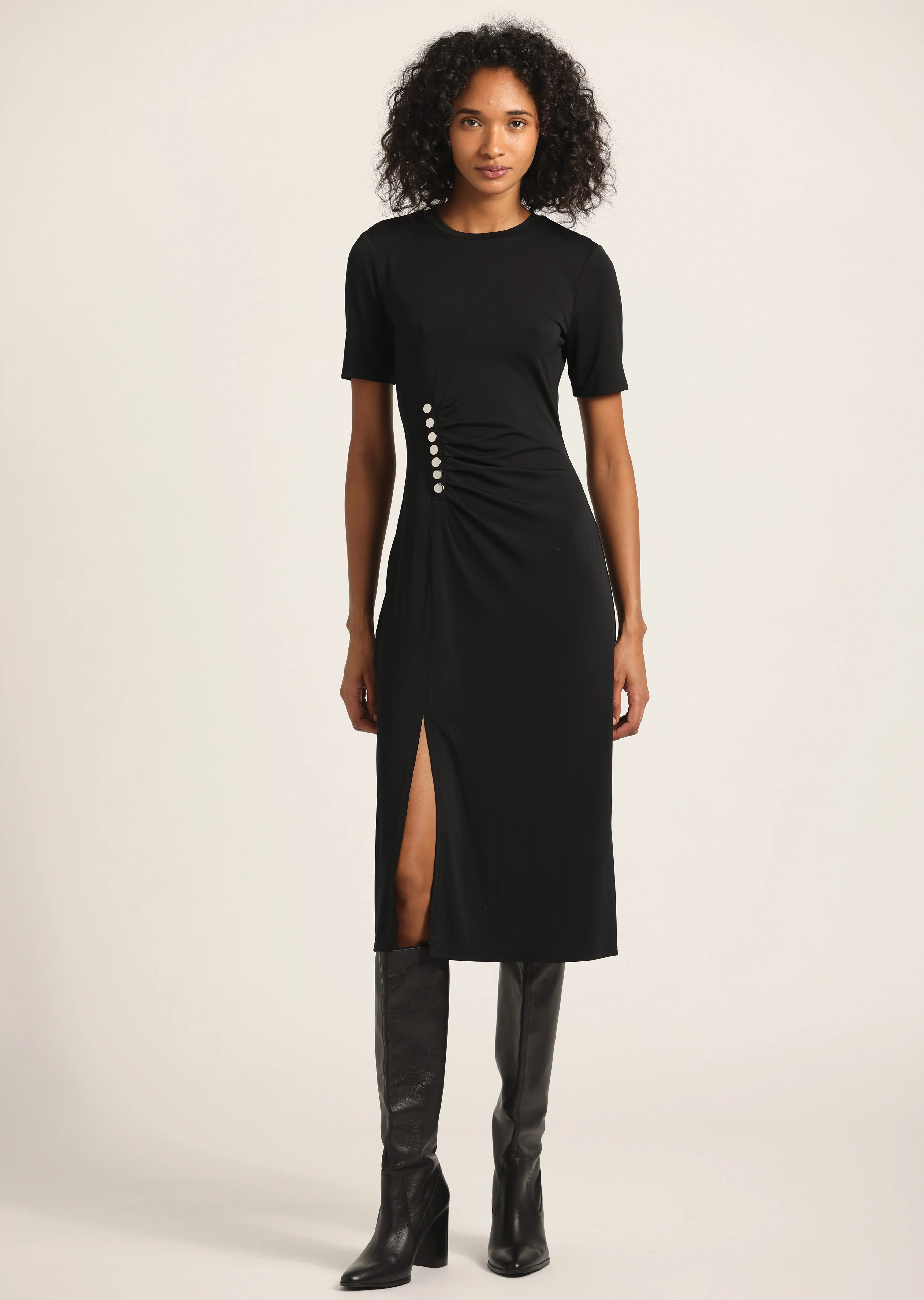 LUCILLE PLEATED STUD DRESS - 1