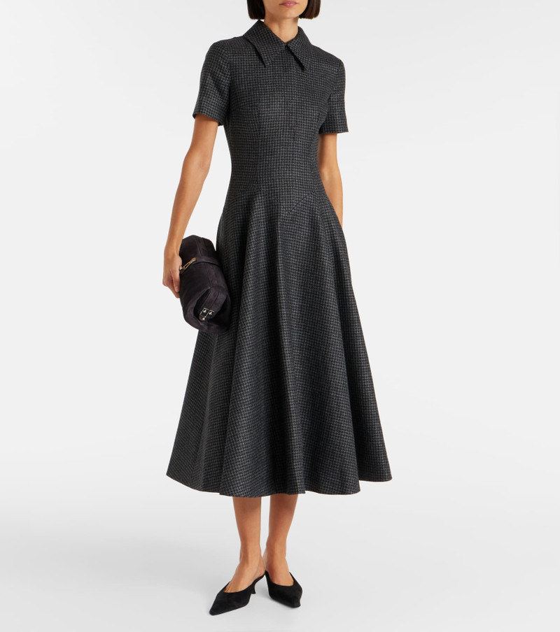 EMILIA WICKSTEAD Jody houndstooth wool-blend midi dress outlook