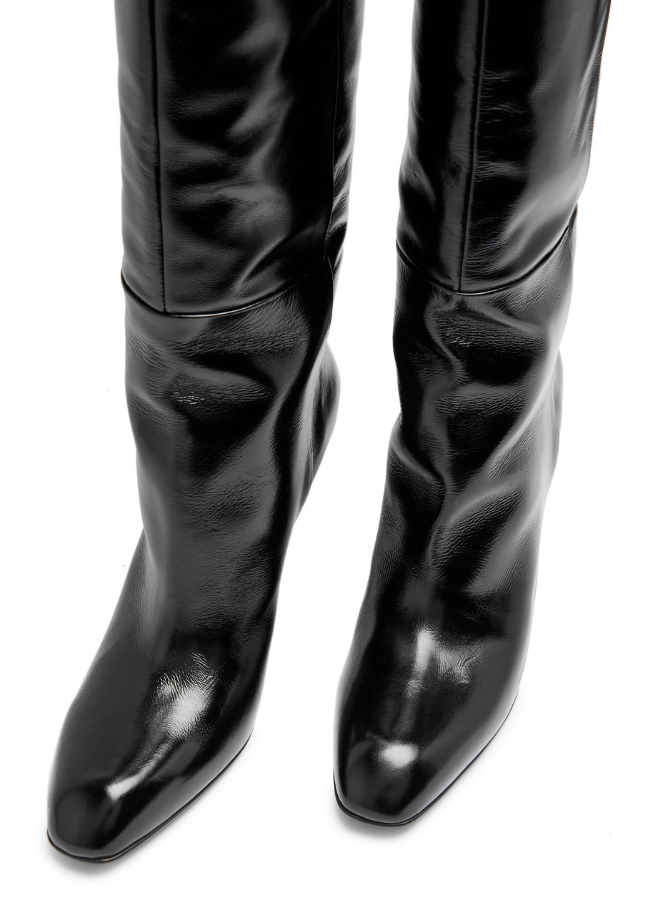 Khaite Colt 100 Glossed Leather Over-the-knee Boots - 3