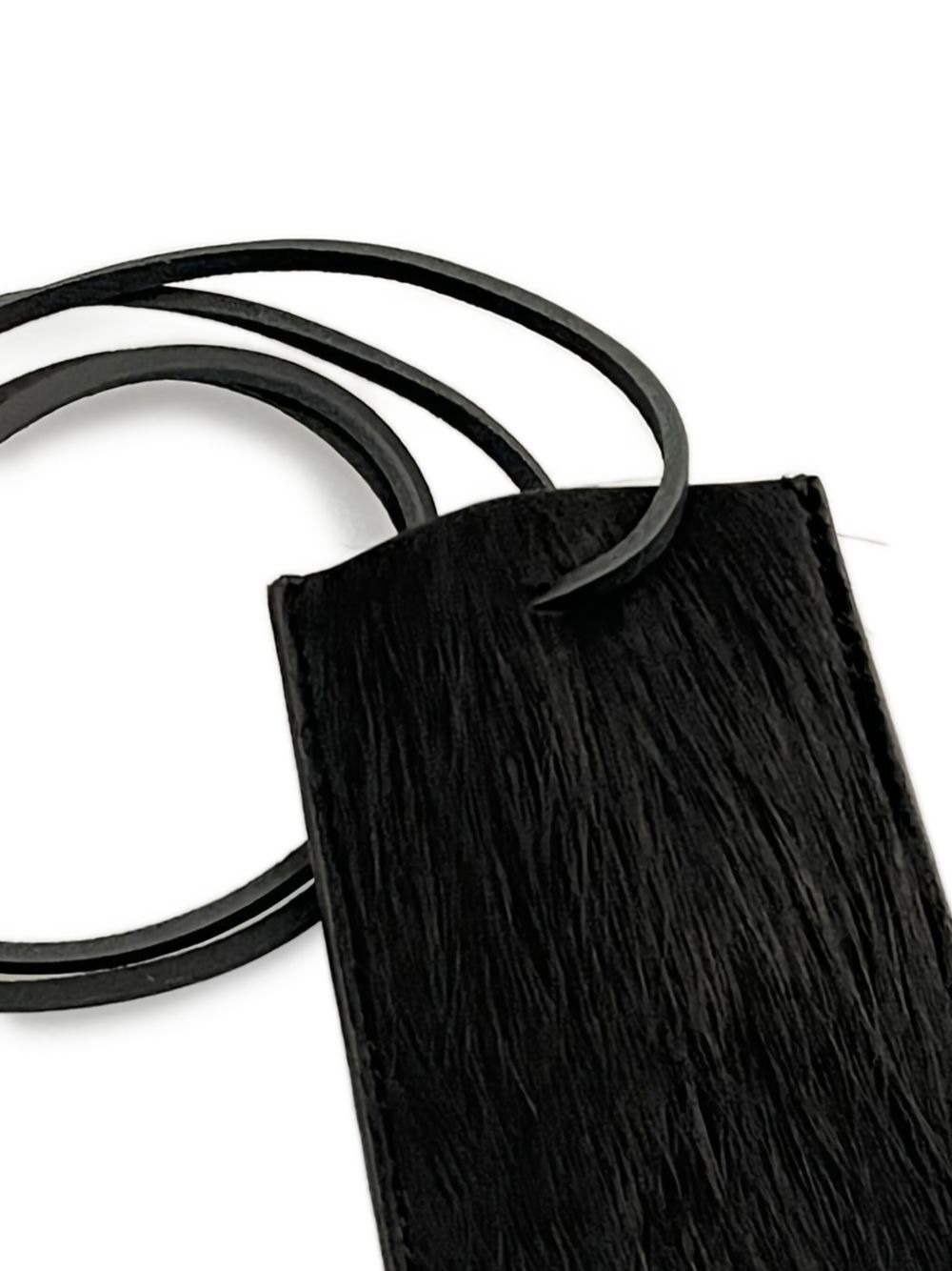 leather-trimmed hair-on-hide keychain - 2
