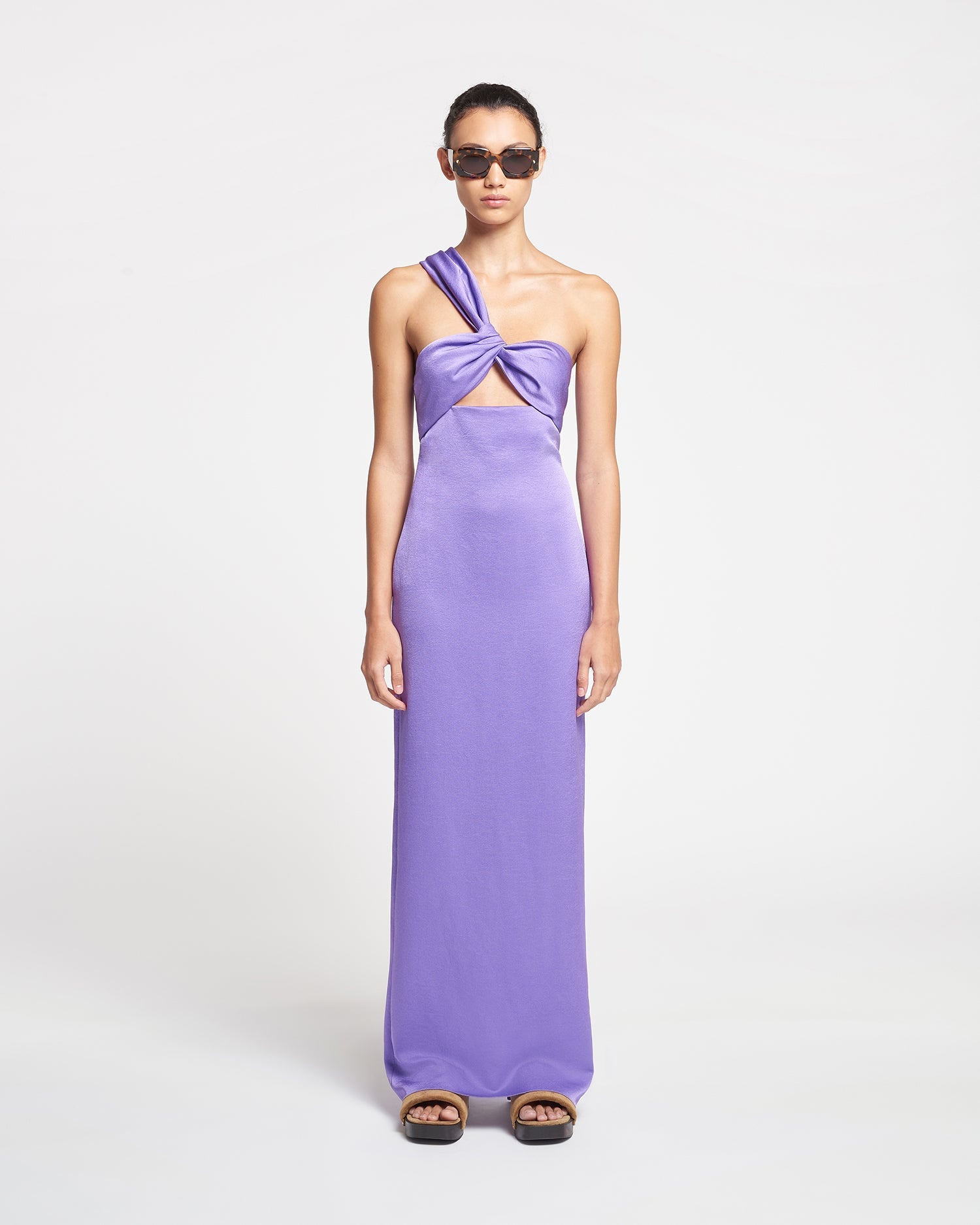 Twisted Crisp-Satin Maxi Dress - 2