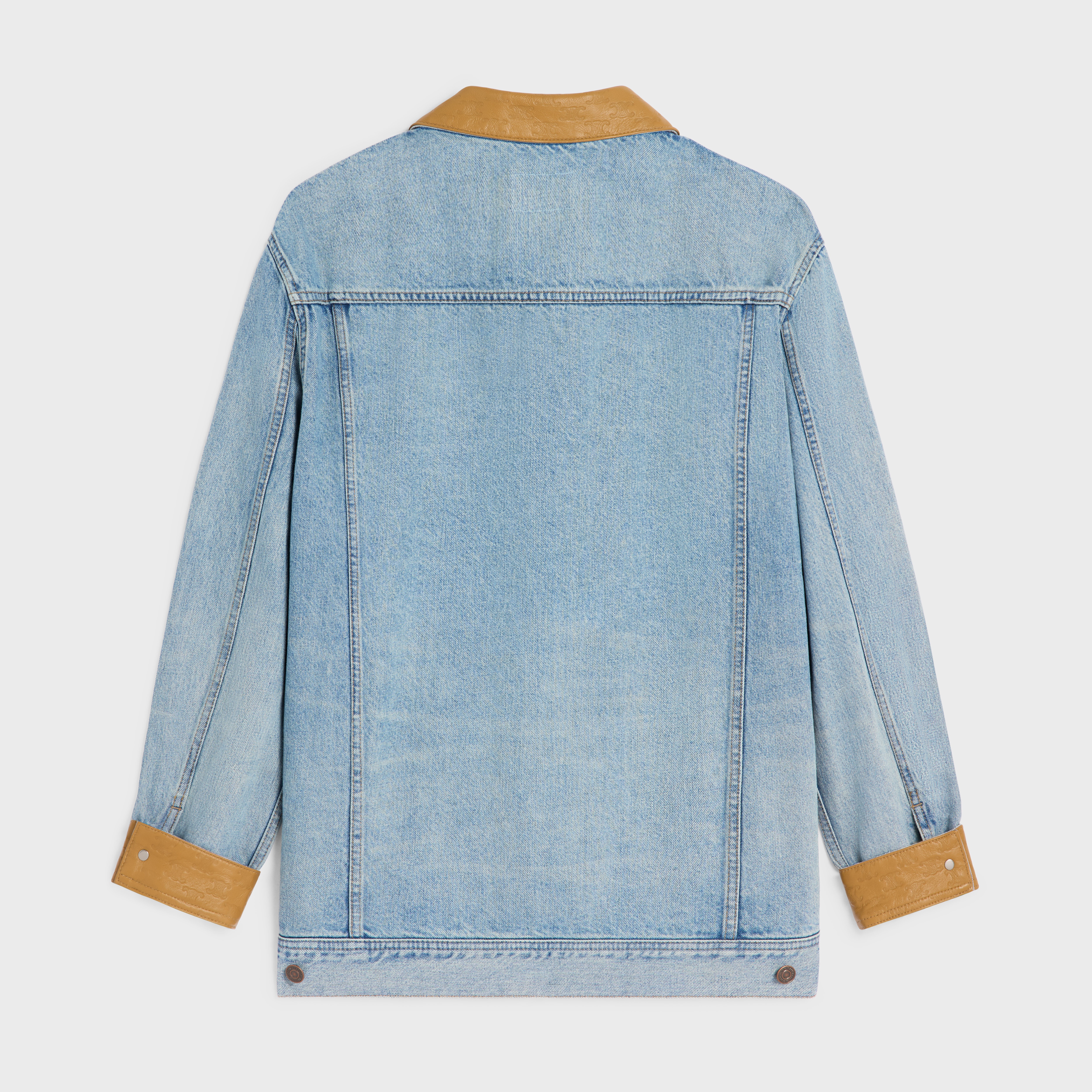 CELINE trucker jacket in blue eclipse wash denim | REVERSIBLE