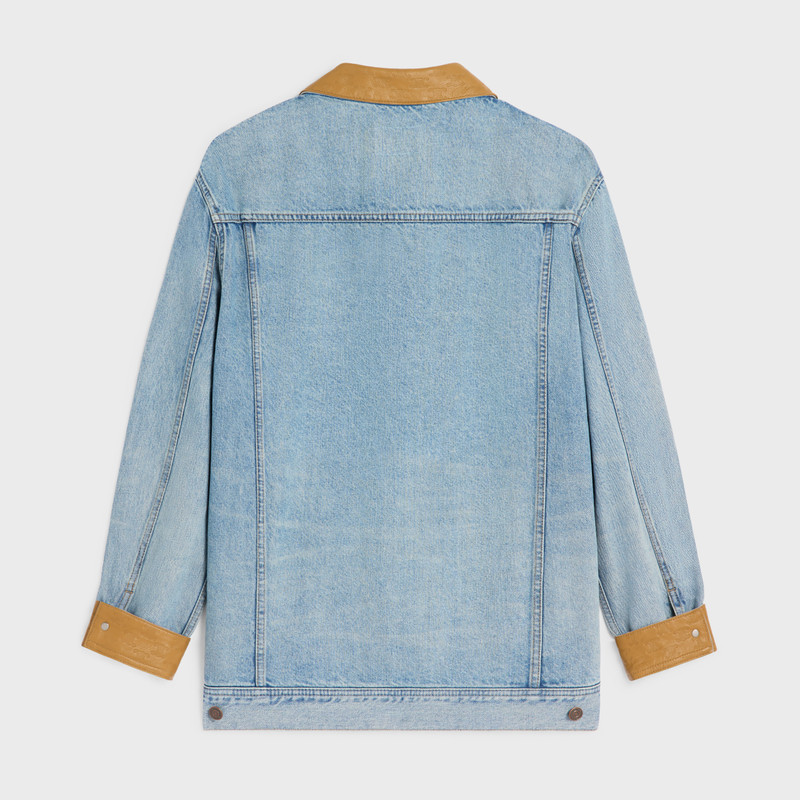 CELINE trucker jacket in blue eclipse wash denim outlook