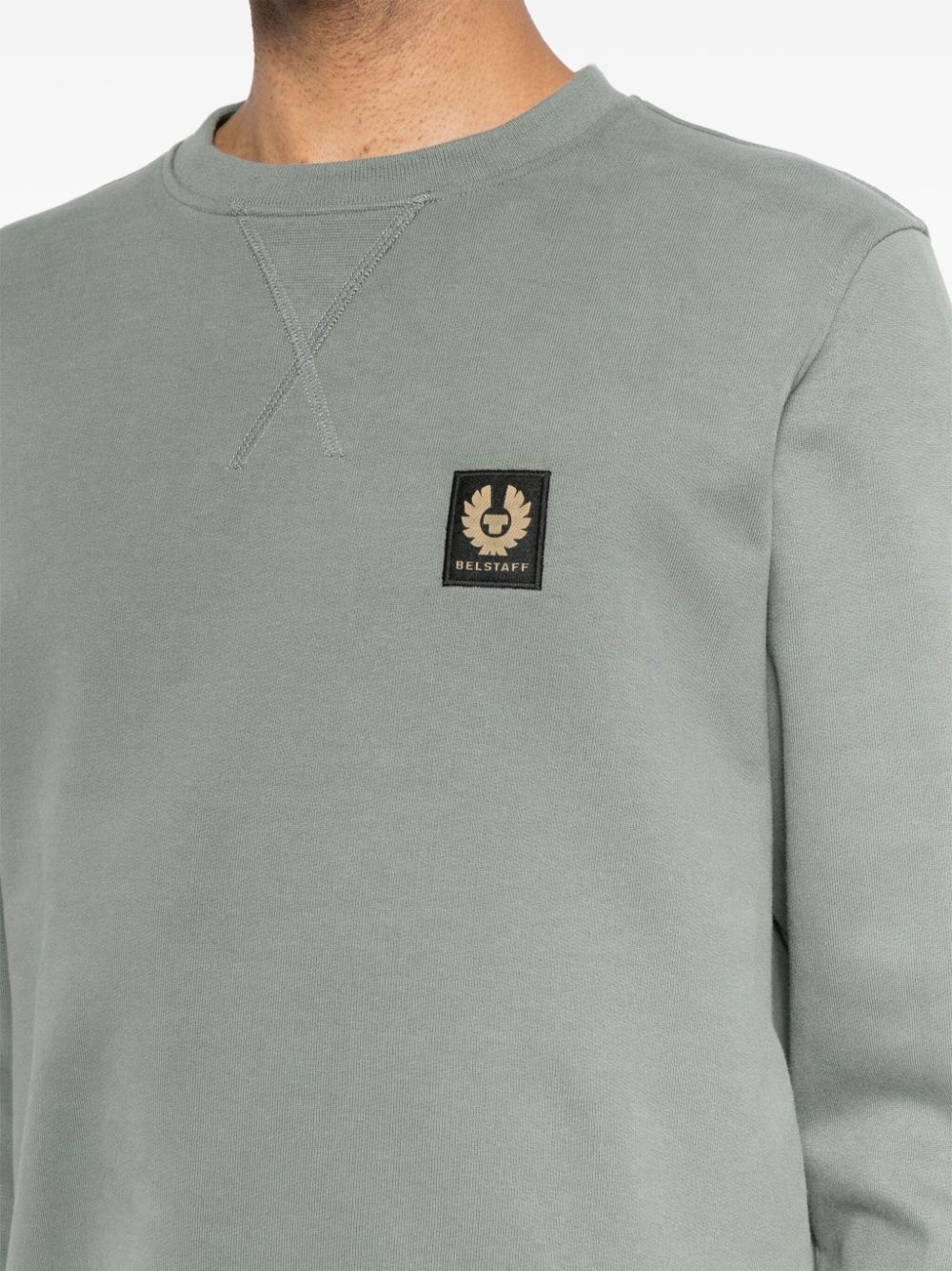 logo-patch cotton sweatshirt - 5