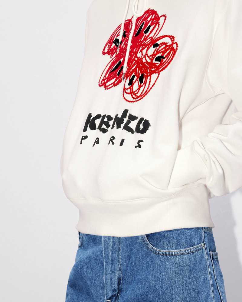 'KENZO Drawn Flowers' embroidered hooded sweatshirt 7