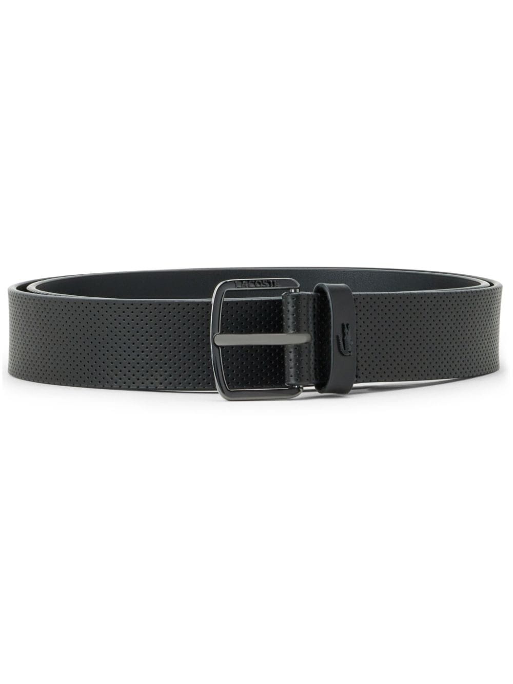 logo-engraved leather belt - 1