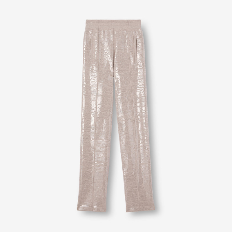 Sequinned Cashmere Cotton Blend Trousers - 1