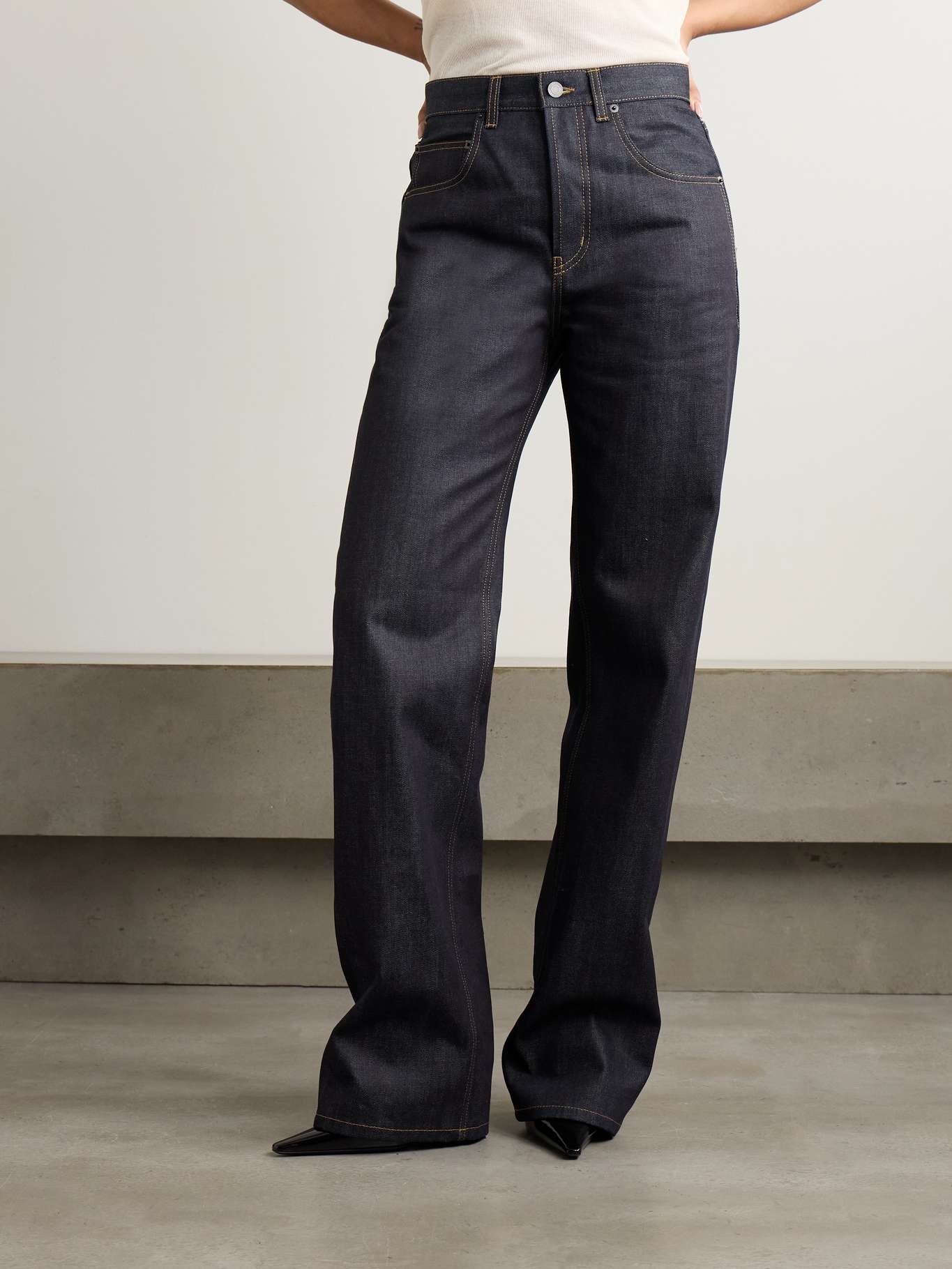 SAINT LAURENT High-rise straight-leg jeans | REVERSIBLE