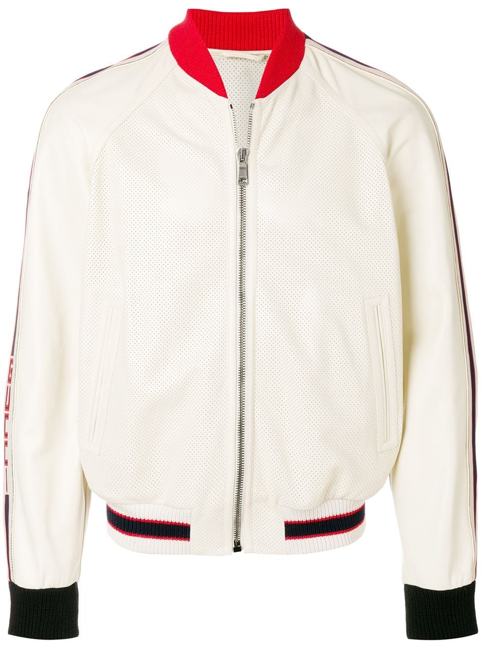 Perforated bomber with Gucci logo - 1