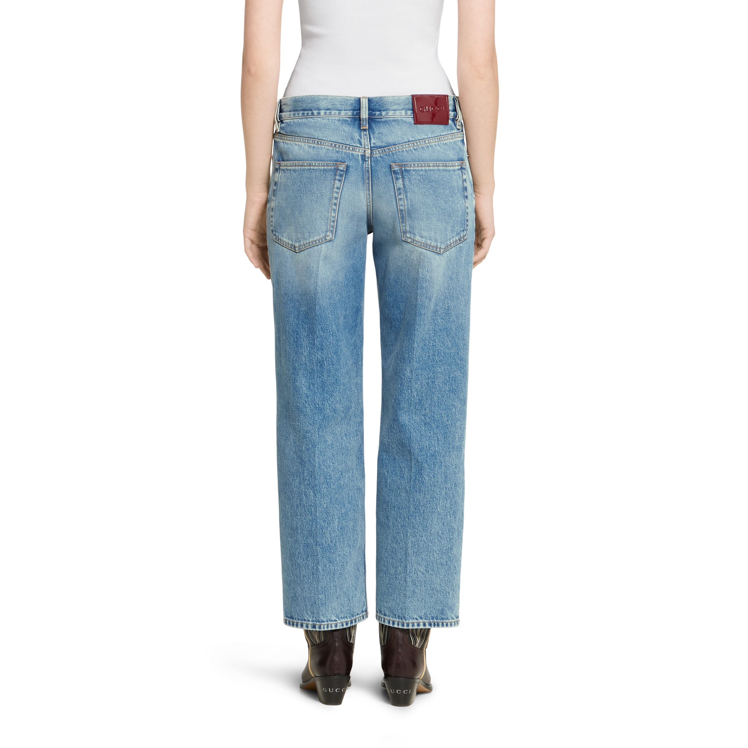 Straight fit denim pants - 4
