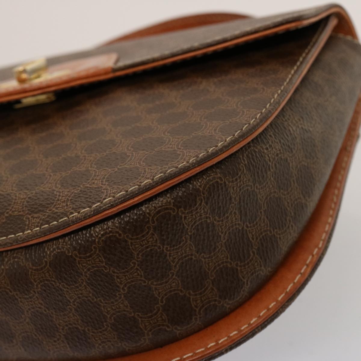 CELINE Macadam Canvas Hand Bag Pvc Brown - 15