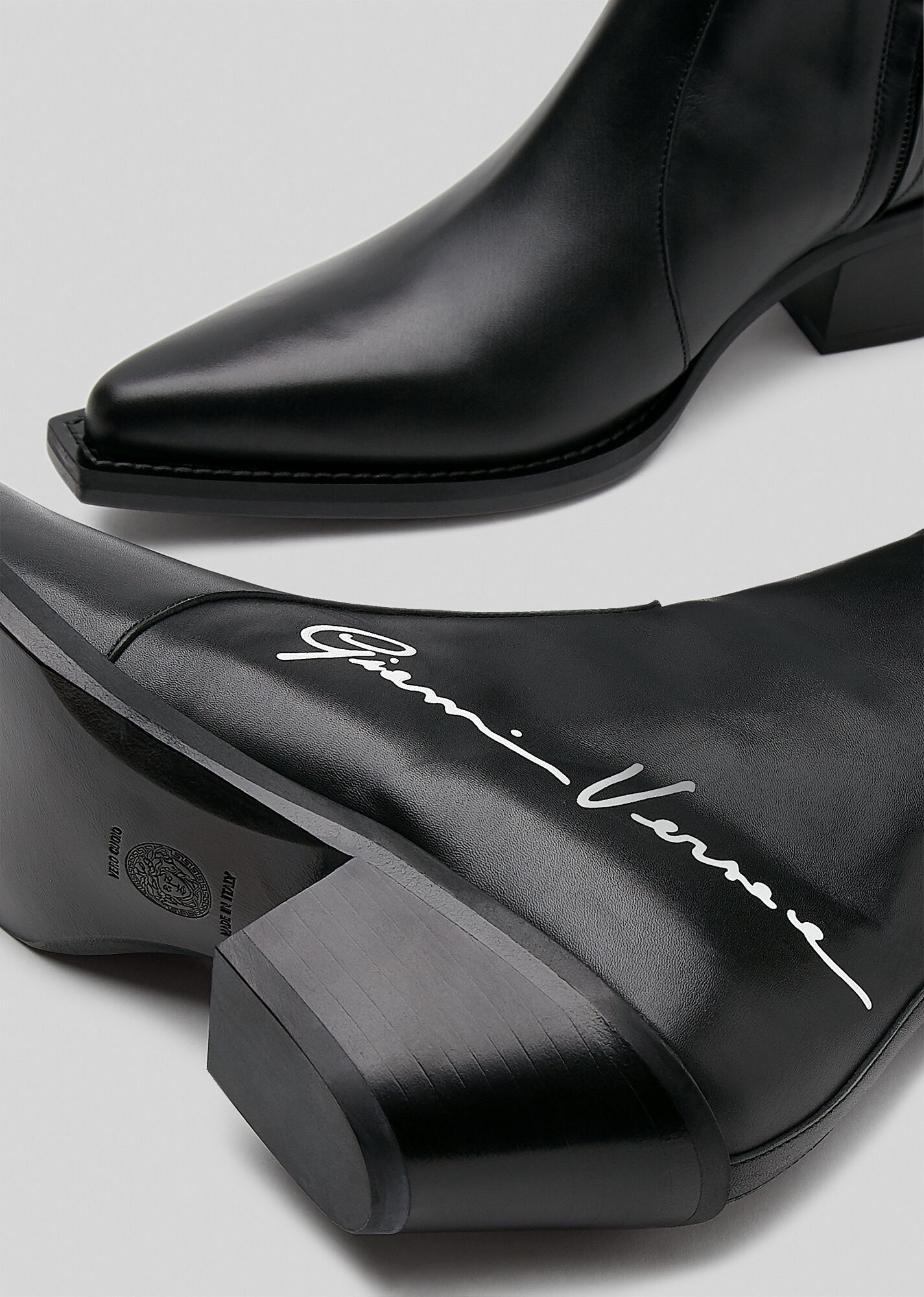 GV Signature Leather Cowboy Boots - 5