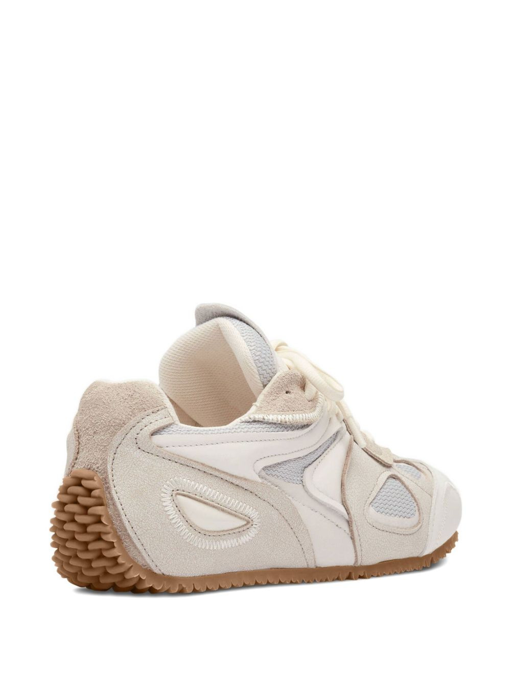 Slow leather mesh-panel sneakers - 3
