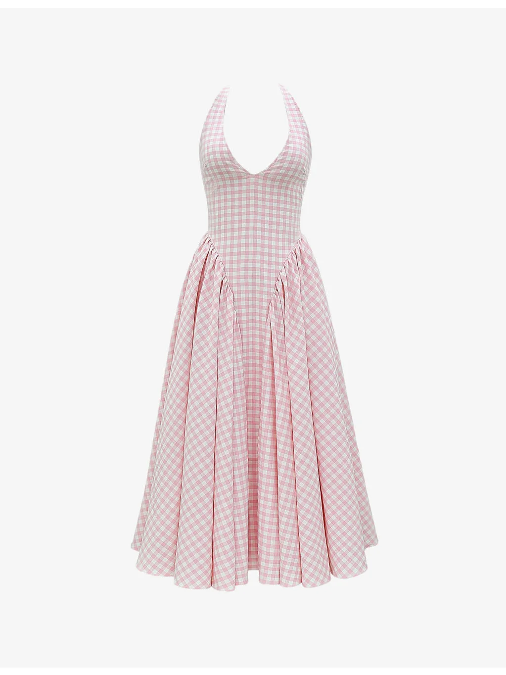 Marilyn gingham stretch-woven midi dress - 1