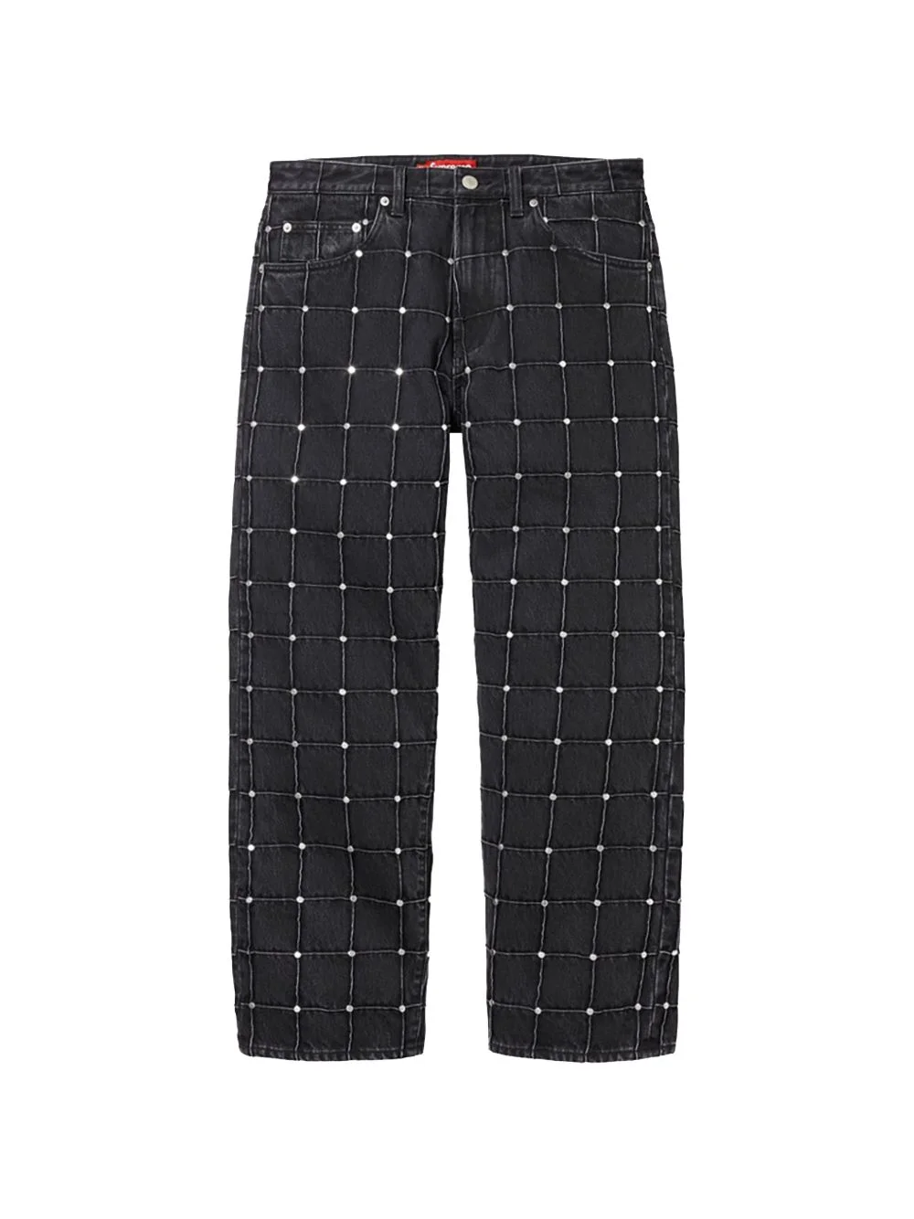 studded loose-fit jeans - 1