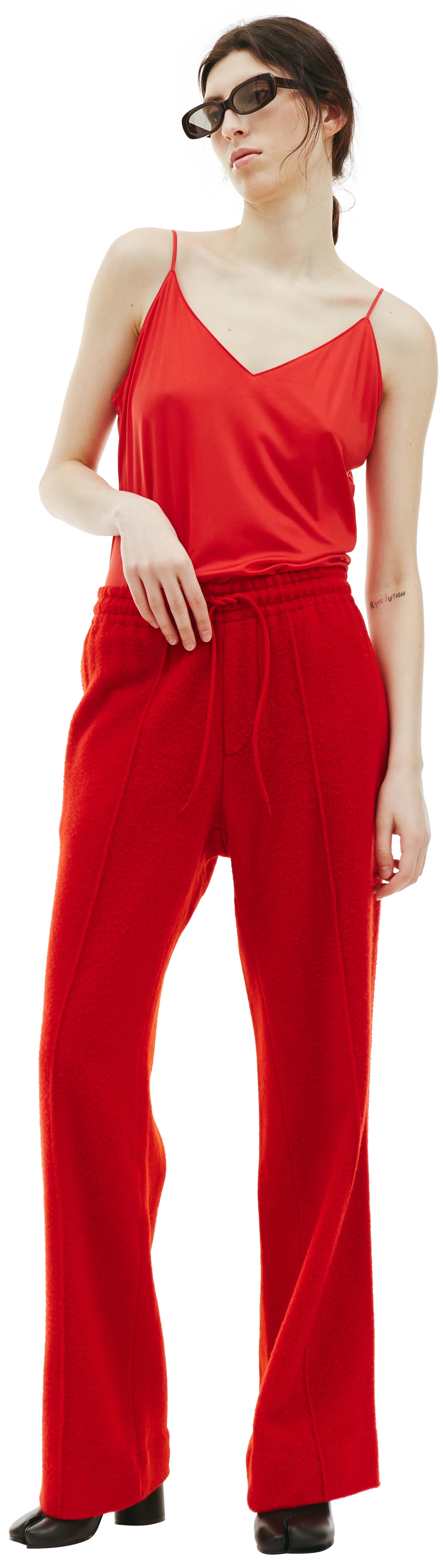 RED WOOL TROUSERS - 1
