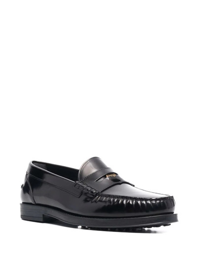 Tod's logo plaque leather loafers outlook