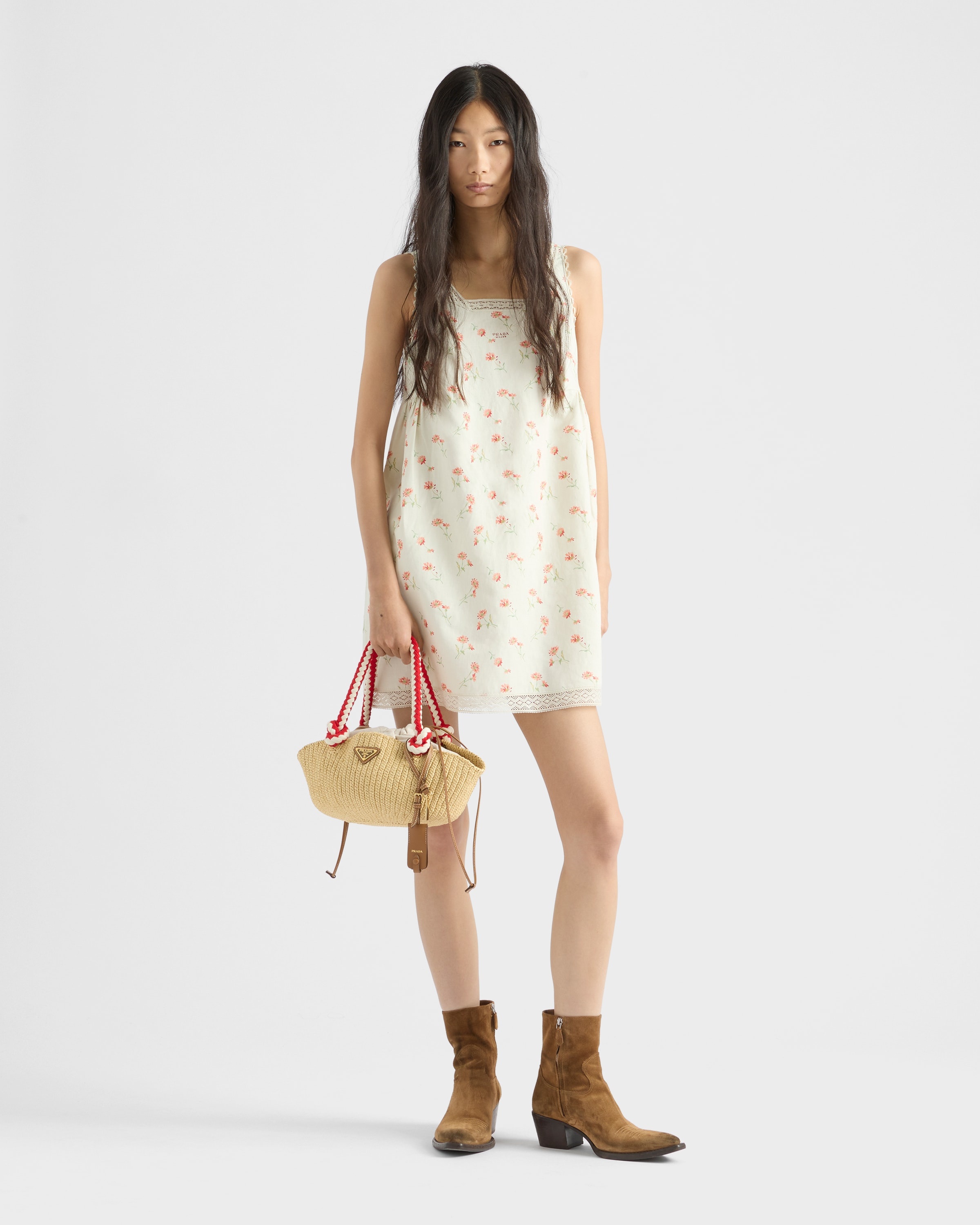Floral print linen mini-dress - 2