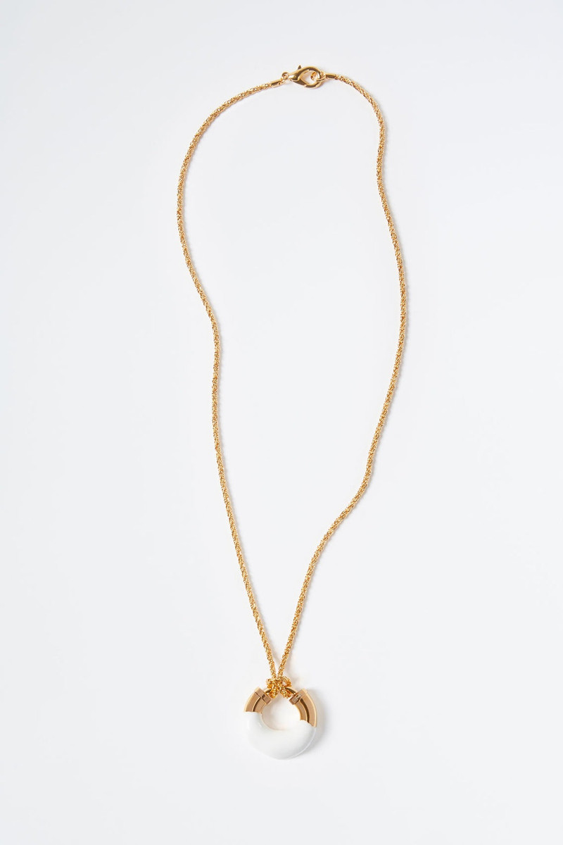 WHITE RUBBERIZED GOLD NECKLACE 1