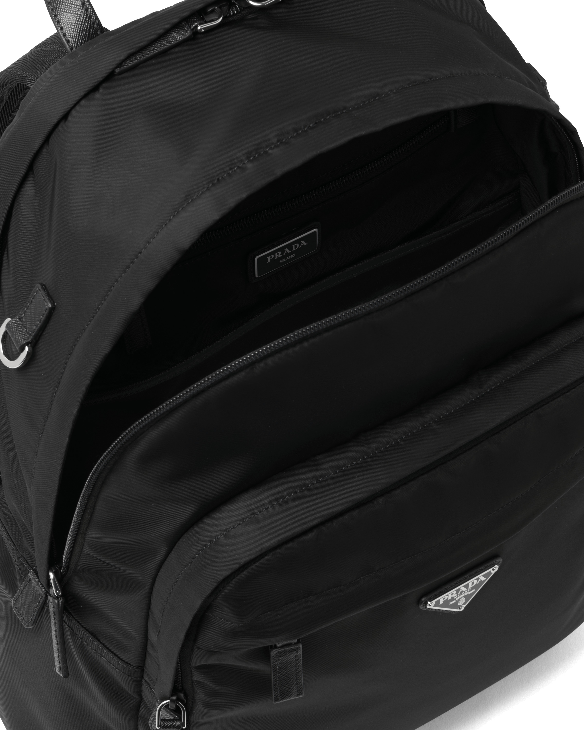Re-Nylon and Saffiano leather backpack - 5