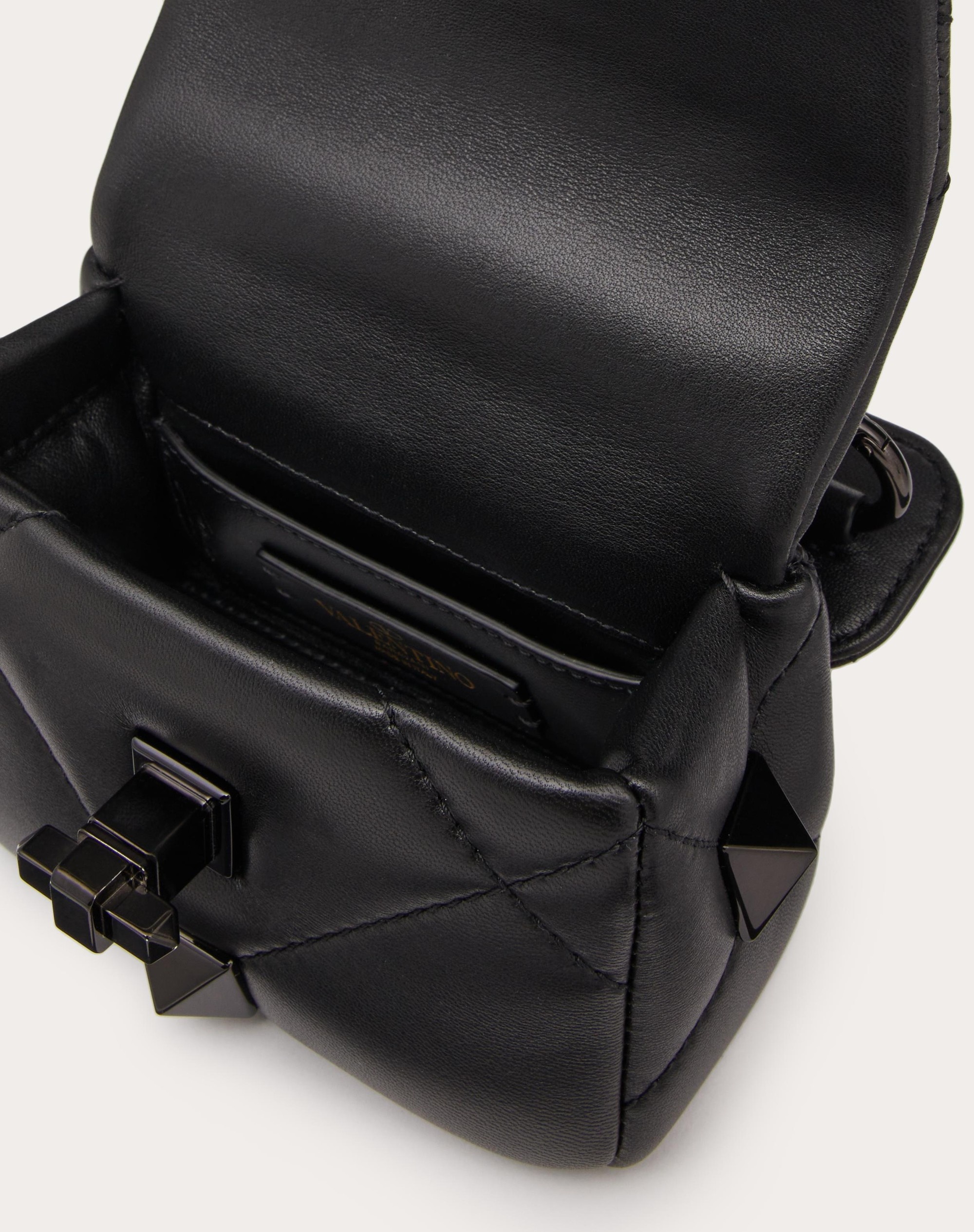 MINI ROMAN STUD THE SHOULDER BAG IN NAPPA LEATHER WITH CHAIN - 4