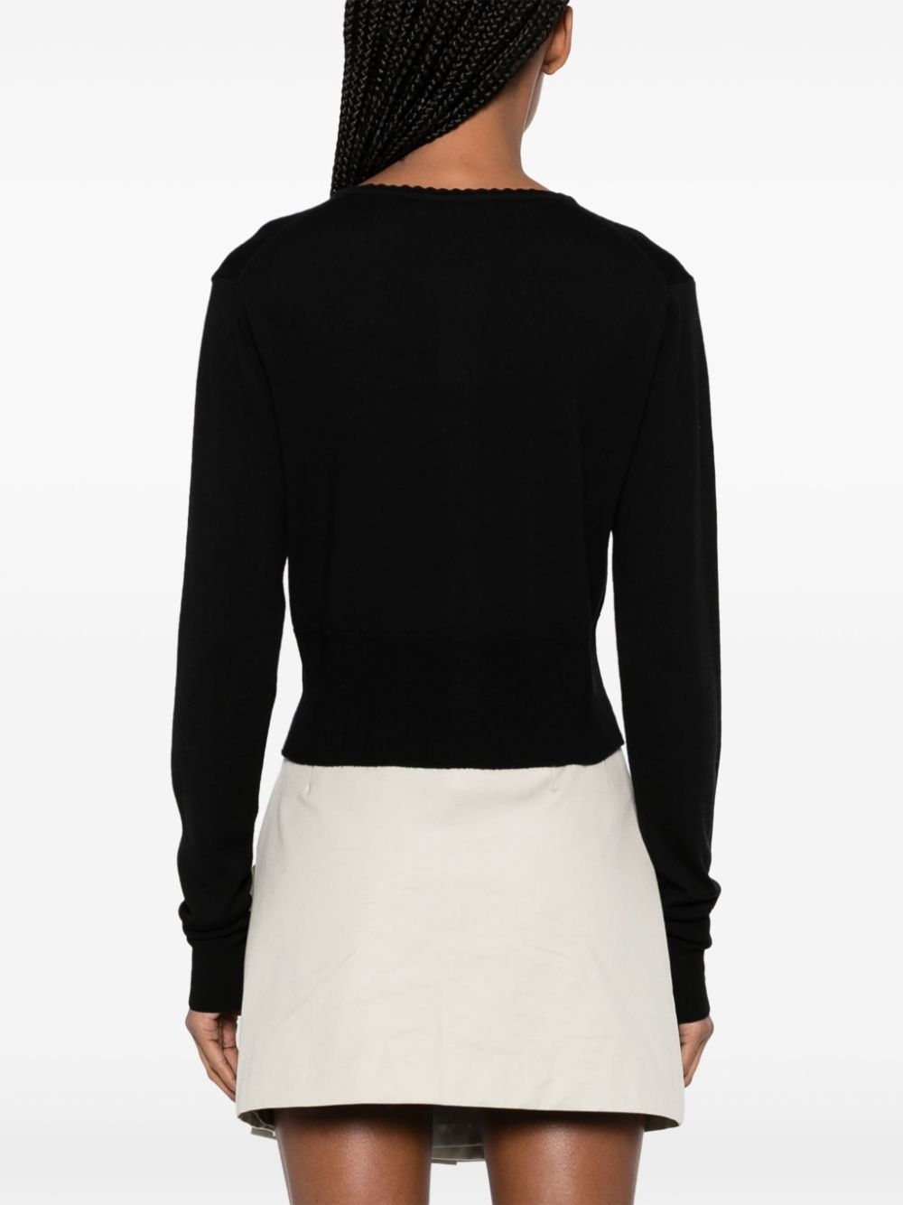 Orb logo-embroidered wool cardigan - 4