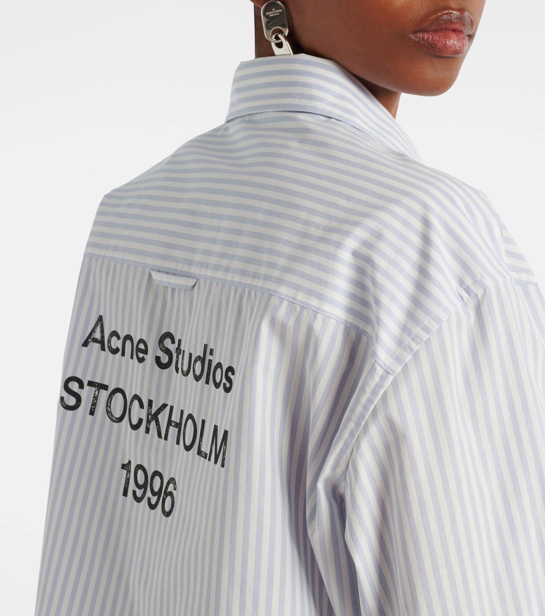 Striped cropped cotton shirt - 6