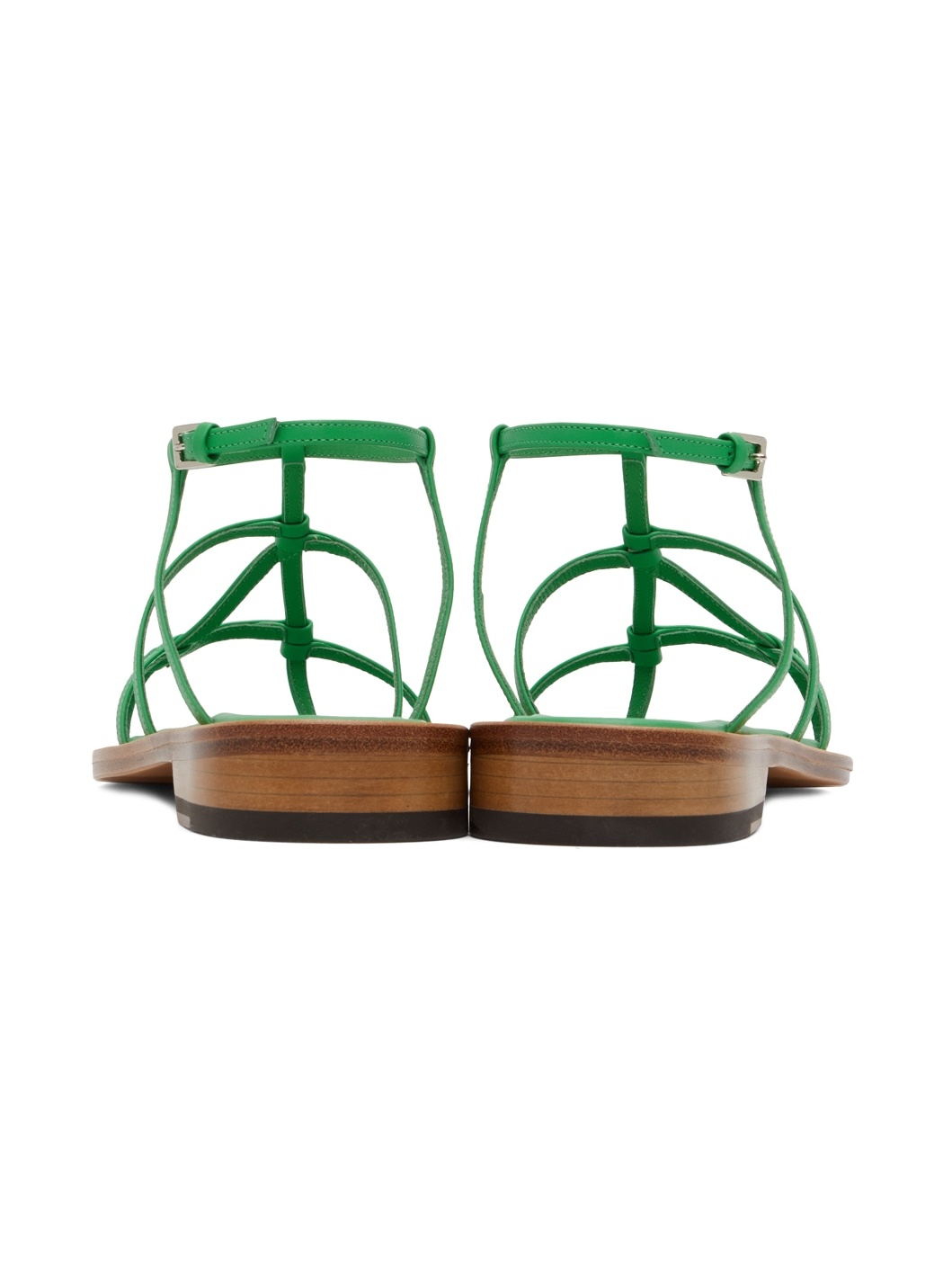 Green Middle Strap Sandals - 2