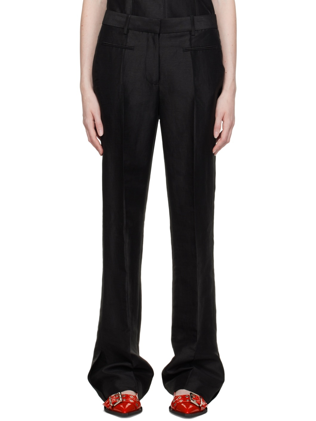 Black Flared Trousers - 1