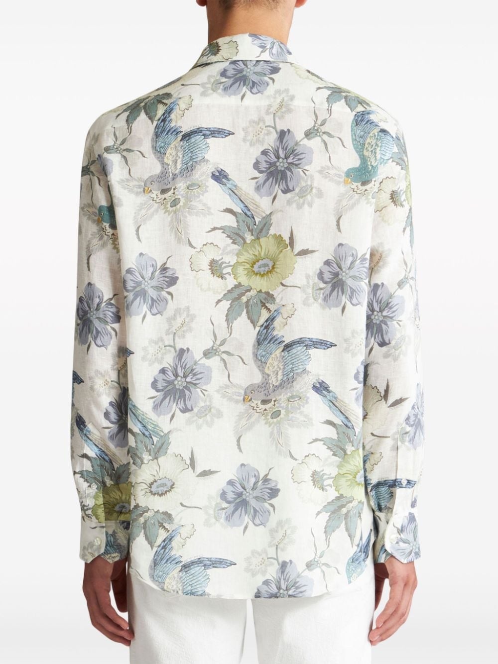 floral-print button-up shirt - 3