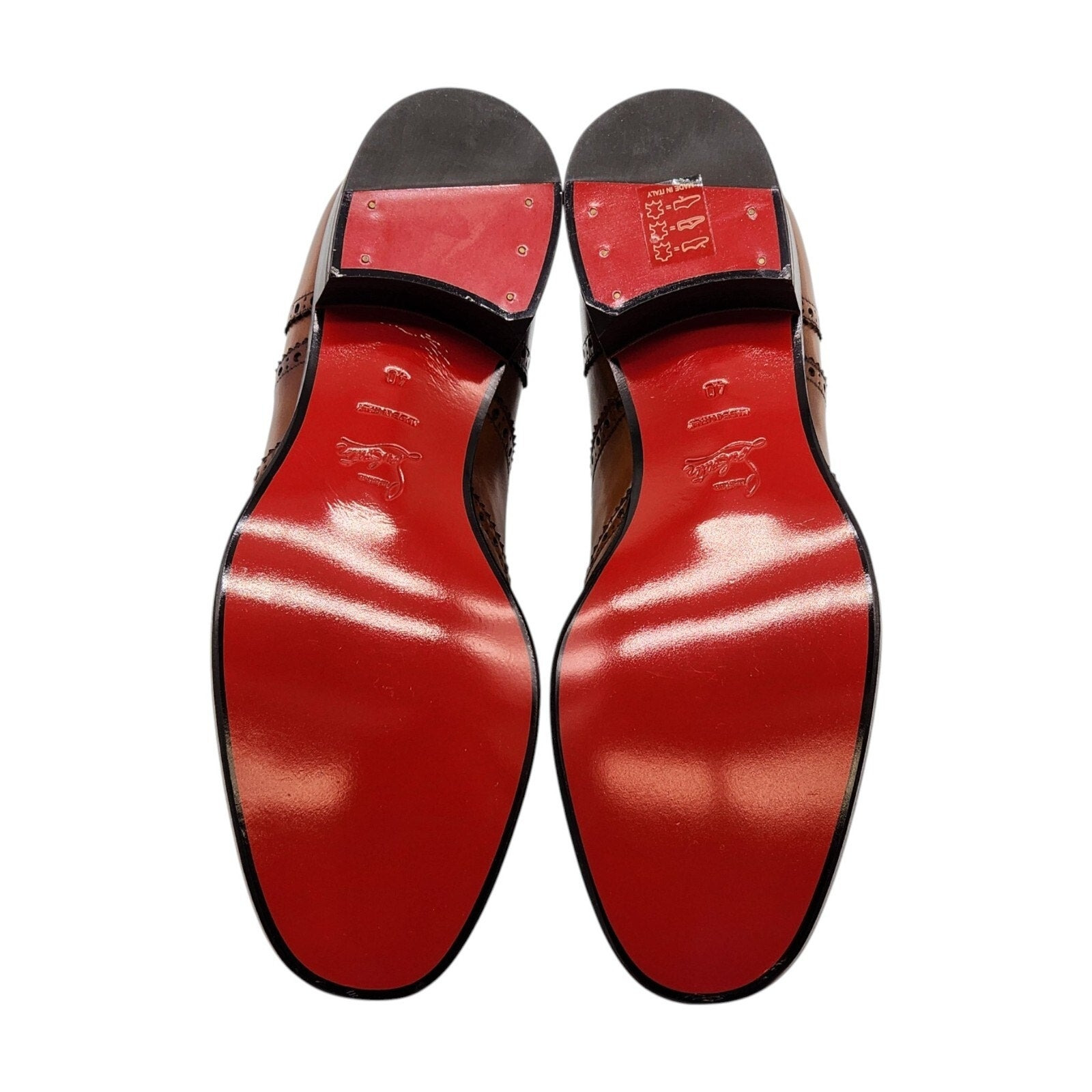 Christian Louboutin Brogue Leather Oxford Shoes Brown EU 40 US 7 - 6