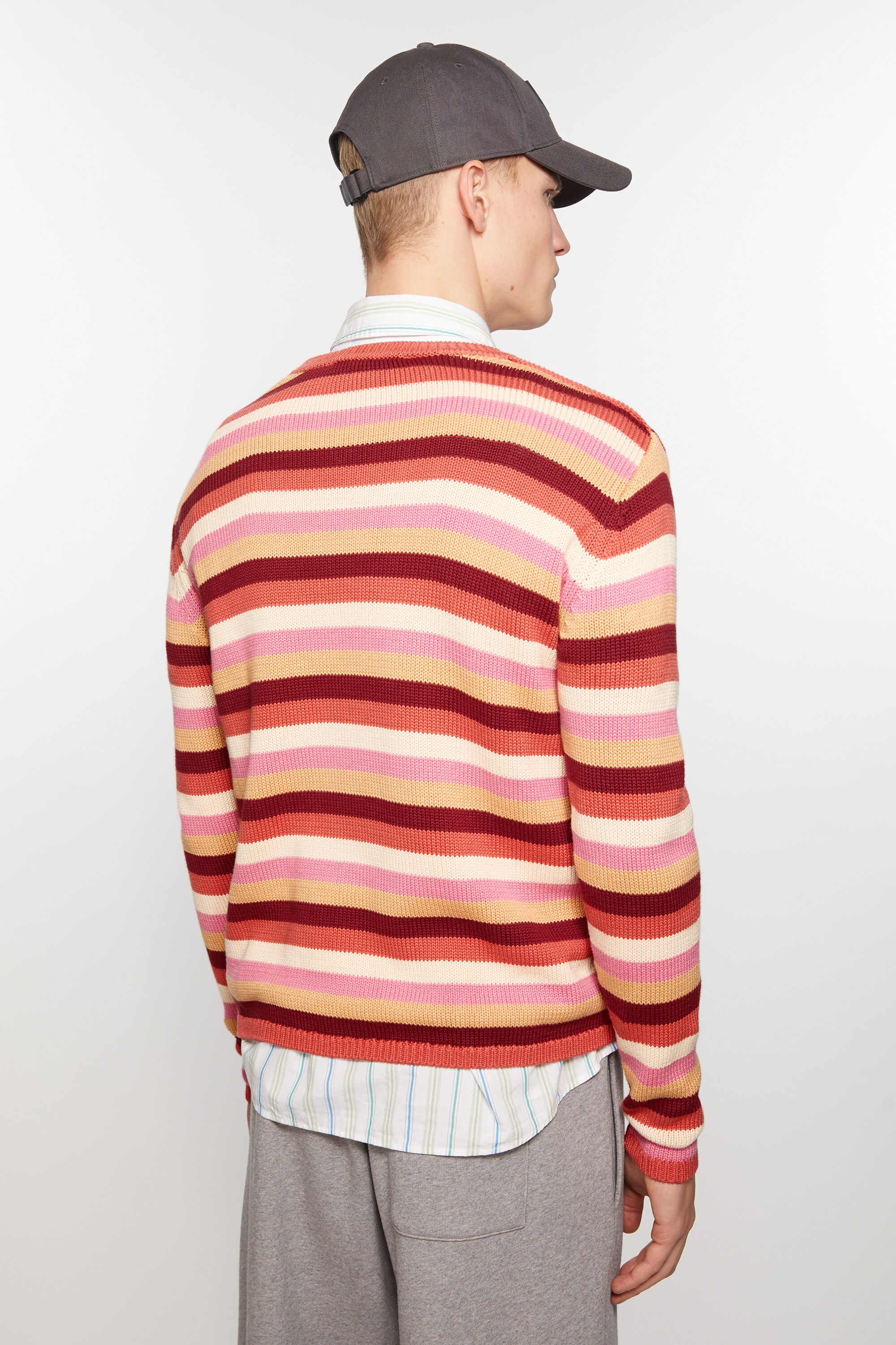 Crew neck sweater - Rusty orange/multi - 3