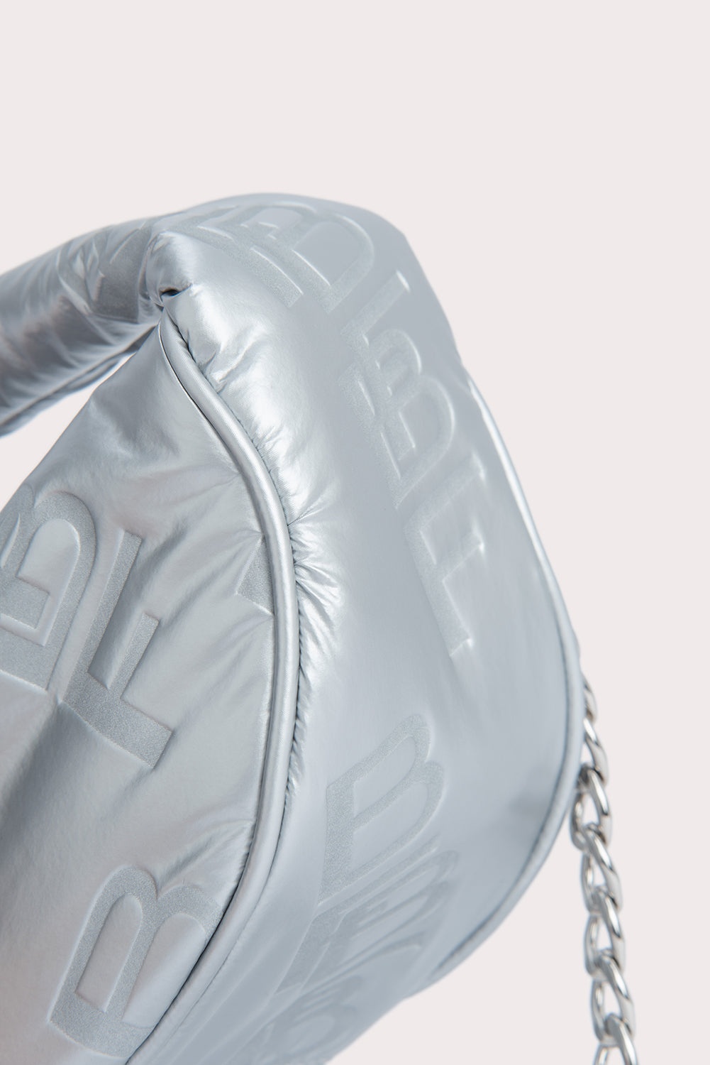 Baby Cush Silver Embossed Shellsuit Fabric - 3